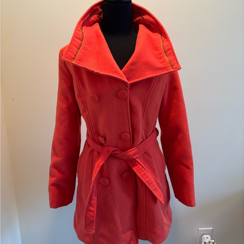 Women’s Orange double breasted coat size Med